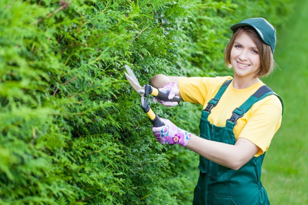 woman working in the garden